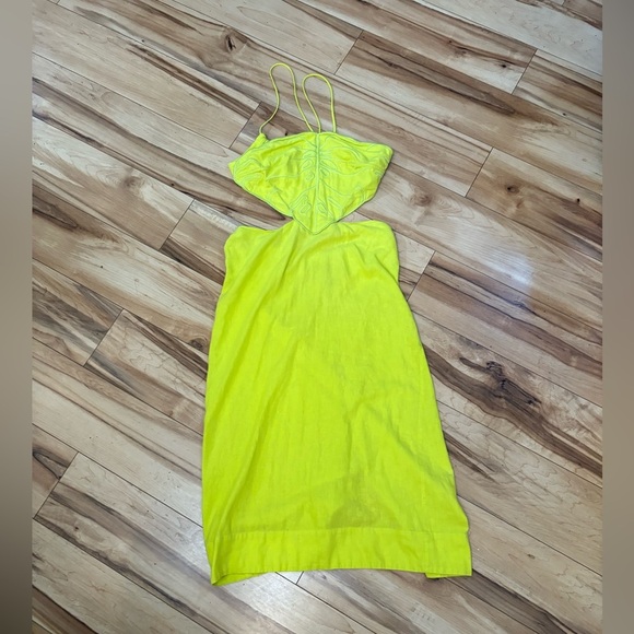 Farm Rio Mostera Embroidered Cut Out Linen Blend Midi Dress - Picture 4 of 9